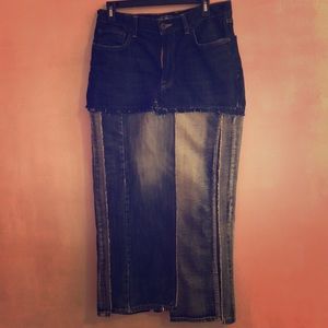One of a kind retro jean skirt.